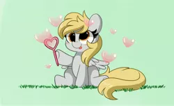 Size: 4096x2496 | Tagged: safe, artist:kittyrosie, derpibooru import, derpy hooves, pegasus, pony, bubble, cute, derpabetes, digital art, female, mare, simple background, solo, tongue out