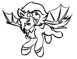 Size: 1108x858 | Tagged: safe, artist:witchtaunter, derpibooru import, oc, oc:torpy, bat pony, bat pony oc, bat wings, drawing, flying, sketch, wings