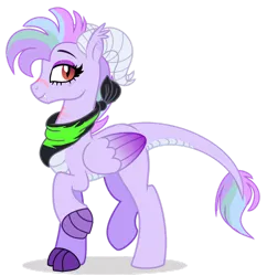 Size: 1280x1323 | Tagged: safe, artist:venomous-cookietwt, derpibooru import, oc, dracony, dragon, hybrid, pony, base used, female, interspecies offspring, magical lesbian spawn, offspring, parent:princess ember, parent:rainbow dash, parents:emberdash, simple background, solo, transparent background