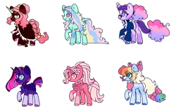 Size: 1558x998 | Tagged: safe, artist:unicorn-mutual, derpibooru import, oc, unofficial characters only, earth pony, pegasus, pony, unicorn, bow, butt freckles, choker, cloak, clothes, colored hooves, earth pony oc, ethereal mane, female, flower, flower in hair, freckles, glasses, hair bow, horn, jacket, magical lesbian spawn, mare, next generation, no pupils, offspring, parent:applejack, parent:big macintosh, parent:fluttershy, parent:king sombra, parent:pinkie pie, parent:princess luna, parent:rainbow dash, parent:rarity, parent:tempest shadow, parent:twilight sparkle, parents:appledash, parents:flutterdash, parents:fluttermac, parents:lumbra, parents:raripie, parents:tempestlight, pegasus oc, raised hoof, shawl, simple background, socks (coat marking), spiked choker, starry mane, tail bow, tattoo, transparent background, unicorn oc, wings