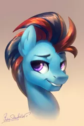 Size: 2000x3000 | Tagged: safe, artist:jedayskayvoker, derpibooru import, oc, oc:andrew swiftwing, pegasus, bust, eyebrows, gradient background, icon, looking at you, male, portrait, solo