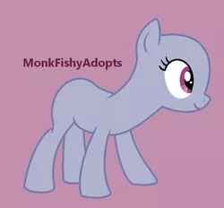 Size: 709x657 | Tagged: safe, artist:monkfishyadopts, derpibooru import, oc, unofficial characters only, earth pony, pony, rarity takes manehattan, bald, base, earth pony oc, eyelashes, female, mare, purple background, simple background, smiling, solo