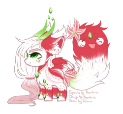 Size: 1148x1066 | Tagged: safe, artist:minelvi, derpibooru import, oc, unofficial characters only, original species, :p, augmented tail, base used, chest fluff, ear fluff, flower, flower in hair, fluffy, horns, simple background, smiling, solo, tongue out, transparent background, wings