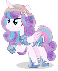 Size: 3565x4358 | Tagged: safe, artist:cirillaq, derpibooru import, princess flurry heart, alicorn, pony, absurd resolution, armor, female, flurry heart pearl of battle, mare, older, older flurry heart, raised hoof, simple background, solo, transparent background, vector