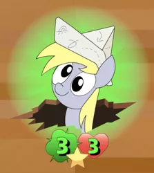 Size: 564x632 | Tagged: safe, artist:greenhoof, derpibooru import, derpy hooves, pegasus, pony, crossover, female, hat, hole, mare, paper hat, plants vs zombies: heroes, solo, spotlight, vector