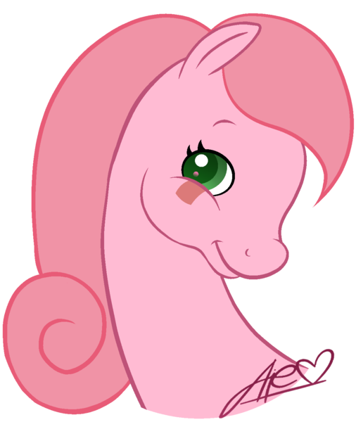 Size: 1176x1394 | Tagged: safe, artist:muhammad yunus, derpibooru import, ponified, earth pony, pony, aelita schaeffer, code lyoko, female, g2, green eyes, looking at you, mare, medibang paint, pink body, pink hair, simple background, smiling, solo, transparent background, watermark