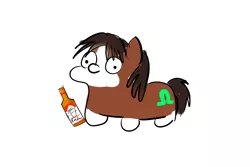 Size: 1200x800 | Tagged: safe, artist:horsesplease, derpibooru import, trouble shoes, clydesdale, horse, alcohol, beer, bottle, budweiser, drunk, drunken shoes, meme, solo, squatpony