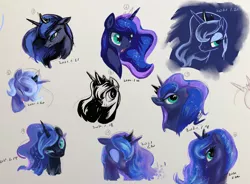 Size: 3338x2454 | Tagged: source needed, safe, artist:musical ray, derpibooru import, nightmare moon, princess luna, pony, bust, female, filly, woona, younger