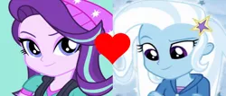 Size: 924x397 | Tagged: safe, deleted from derpibooru, derpibooru import, edit, edited screencap, screencap, starlight glimmer, trixie, equestria girls, female, lesbian, shipping, shipping domino, startrix