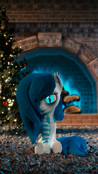 Size: 2160x3840 | Tagged: safe, artist:mrwithered, derpibooru import, oc, oc:nyxie, bat pony, pony, 3d, clothes, female, mare, scarf, solo