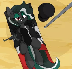Size: 2223x2132 | Tagged: suggestive, artist:moonatik, derpibooru import, oc, oc:messer, unofficial characters only, pegasus, pony, beach, clothes, commission, eyeshadow, female, freckles, german empire, gun, hat, jacket, latex, leather jacket, looking at you, lying down, makeup, mare, one-piece swimsuit, open jacket, peaked cap, pegasus oc, riding crop, shadow, solo, sunbathing, swimsuit, weapon, wings