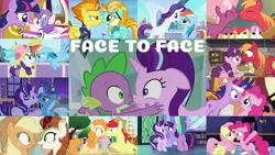 Size: 1972x1109 | Tagged: safe, derpibooru import, edit, edited screencap, editor:quoterific, screencap, apple bloom, applejack, autumn blaze, big macintosh, bright mac, cheerilee, fluttershy, lightning dust, pear butter, pinkie pie, princess flurry heart, rainbow dash, rarity, scootaloo, spike, spitfire, starlight glimmer, sugar belle, sweetie belle, trixie, twilight sparkle, twilight sparkle (alicorn), alicorn, dragon, earth pony, pegasus, pony, unicorn, applejack's hat, bipedal, bloodshot eyes, boop, bright mac's hat, cowboy hat, cutie mark crusaders, female, filly, future twilight, hat, male, mane seven, mane six, noseboop, open mouth, unicorn twilight, worried