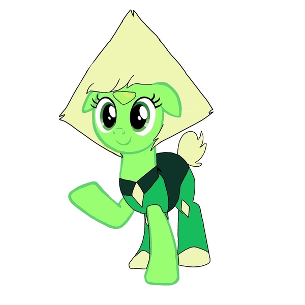 Size: 1080x1080 | Tagged: safe, artist:lorelaifanart, derpibooru import, ponified, earth pony, pony, base used, clothes, eyelashes, female, mare, peridot (steven universe), simple background, smiling, solo, steven universe, white background