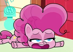 Size: 1150x830 | Tagged: safe, derpibooru import, screencap, pinkie pie, earth pony, pony, my little pony: pony life, spoiler:pony life s01e17, spoiler:pony life s01e27, bored, cropped, female, mare, open mouth, ponies of the moment, solo