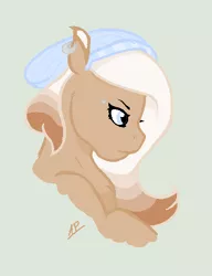 Size: 410x535 | Tagged: safe, artist:cookietasticx3, derpibooru import, oc, oc:winter star, unofficial characters only, pegasus, pony, beanie, bust, female, hat, mare, pegasus oc, signature, simple background, solo, wings
