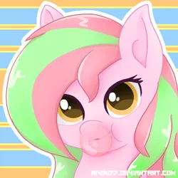 Size: 1000x1000 | Tagged: safe, artist:rivin177, derpibooru import, oc, earth pony, pony, bubblegum, commission, food, gum, old art, photo, pink horse daily, random pony, solo