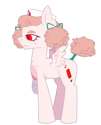 Size: 1096x1348 | Tagged: safe, artist:teafrown, derpibooru import, oc, oc:calendula, pegasus, pony, amputee, female, hat, mare, missing leg, nurse hat, offspring, parent:bulk biceps, parent:fluttershy, parents:flutterbulk, scar, simple background, transparent background