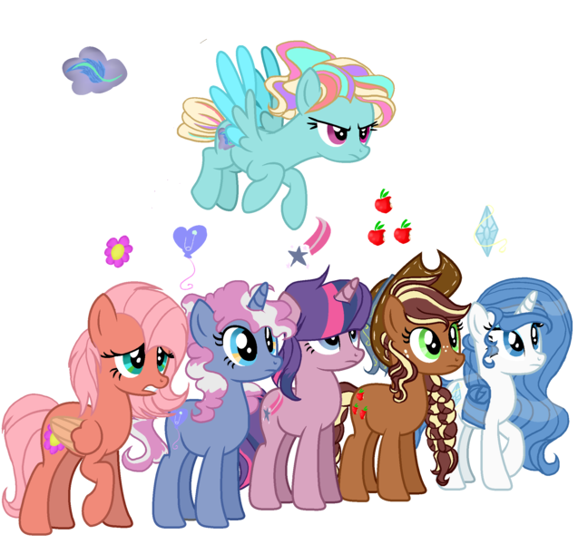 Size: 2127x2003 | Tagged: safe, artist:lightgalaxysentry99, derpibooru import, oc, unofficial characters only, earth pony, pegasus, pony, unicorn, confident, cowboy hat, cutie mark, earth pony oc, female, flying, folded wings, frown, hat, horn, lidded eyes, line-up, mare, multicolored hair, nervous, next generation, offspring, parent:applejack, parent:big macintosh, parent:comet tail, parent:fancypants, parent:fluttershy, parent:pinkie pie, parent:pokey pierce, parent:rainbow dash, parent:rarity, parent:trouble shoes, parent:troubleshoes clyde, parent:twilight sparkle, parent:zephyr breeze, parents:cometlight, parents:fluttermac, parents:pokeypie, parents:raripants, parents:troublejack, parents:zephdash, pegasus oc, rainbow hair, simple background, standing, transparent background, unicorn oc, unsure, wings