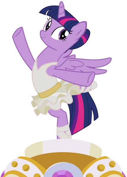 Size: 4304x6023 | Tagged: safe, artist:frownfactory, derpibooru import, twilight sparkle, twilight sparkle (alicorn), alicorn, pony, a royal problem, absurd resolution, ballerina, clothes, cute, female, image, mare, music box, png, simple background, skirt, solo, spread wings, transparent background, tutu, twilarina, vector, wings