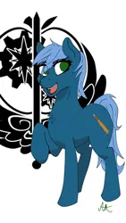 Size: 720x1280 | Tagged: safe, artist:biergarten13, derpibooru import, oc, oc:thunderstrike, earth pony, pony, fallout equestria, cutie mark, digital art, fallout equestria: ghosts of the past, female, ibispaint x, looking at you, mare, open mouth, request, requested art, requests open, shell, solo, steel ranger, steel rangers, symbol
