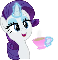 Size: 3015x3159 | Tagged: safe, artist:anime-equestria, derpibooru import, rarity, pony, unicorn, cup, eyeshadow, female, food, happy, horn, levitation, magic, makeup, mare, simple background, solo, tea, teacup, telekinesis, transparent background, vector