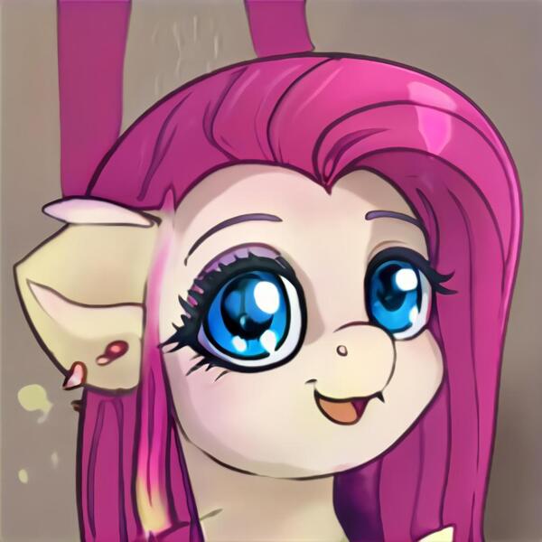 Size: 1024x1024 | Tagged: safe, artist:thisponydoesnotexist, derpibooru import, machine learning generated, pony, ear down, image, jpeg, looking at you, neural network, not fluttershy, open mouth, solo