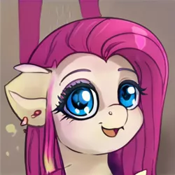 Size: 1024x1024 | Tagged: safe, artist:thisponydoesnotexist, derpibooru import, machine learning generated, pony, ear down, image, jpeg, looking at you, neural network, not fluttershy, open mouth, solo