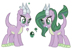 Size: 954x654 | Tagged: safe, artist:cloefo05, derpibooru import, oc, unofficial characters only, dracony, hybrid, pony, female, interspecies offspring, mare, offspring, parent:rarity, parent:spike, parents:sparity, simple background, solo, transparent background