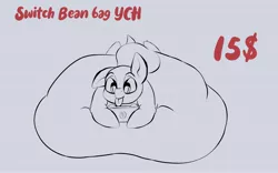 Size: 4096x2554 | Tagged: safe, artist:clgarts, derpibooru import, pony, bean bag chair, commission, cute, nintendo switch, sketch, solo, tongue out, ych sketch, your character here