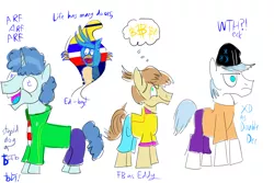 Size: 1200x800 | Tagged: safe, artist:horsesplease, derpibooru import, double diamond, feather bangs, gallus, party favor, chinese text, crossover, cyrillic, derp, doggie favor, doodle, ed, edd, eddy, ed edd n eddy, life has many doors, meme, moon runes, pun, rolf, siangwaan, wingding eyes