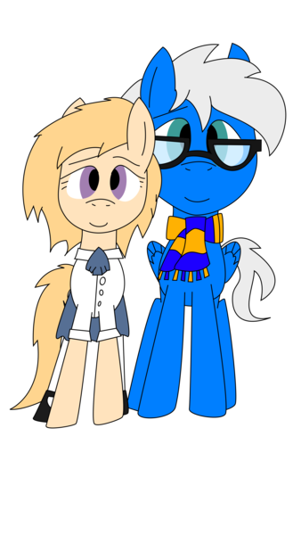 Size: 2304x4096 | Tagged: safe, artist:symphonydawn3, derpibooru import, oc, oc:jackie spectre, oc:silver seraph, unofficial characters only, earth pony, pegasus, pony, derpibooru community collaboration, 2021 community collab, clothes, female, librarian, looking at you, male, mare, scarf, shipping, simple background, smiling, stallion, standing, straight, transparent background