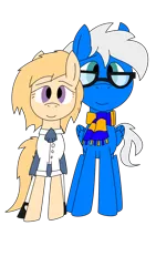 Size: 2304x4096 | Tagged: safe, artist:symphonydawn3, derpibooru import, oc, oc:jackie spectre, oc:silver seraph, unofficial characters only, earth pony, pegasus, pony, derpibooru community collaboration, 2021 community collab, clothes, female, librarian, looking at you, male, mare, scarf, shipping, simple background, smiling, stallion, standing, straight, transparent background