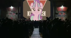 Size: 768x417 | Tagged: safe, artist:felix lynn, derpibooru import, edit, starlight glimmer, unicorn, 1984, communism, image, ingsoc, png, s5 starlight, screenshots, stalin glimmer