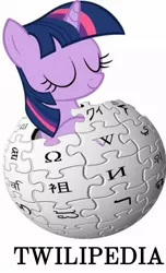 Size: 612x1005 | Tagged: cute, derpibooru import, logo, pun, safe, solo, twiabetes, twilight sparkle, wikipedia