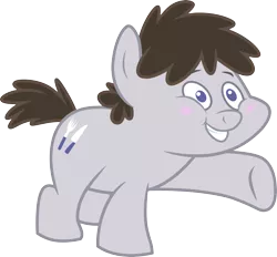 Size: 3229x3000 | Tagged: safe, artist:cloudyglow, derpibooru import, truffle shuffle, earth pony, pony, ponyville confidential, .ai available, absurd resolution, colt, male, raised hoof, simple background, smiling, solo, transparent background, vector