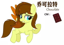 Size: 3560x2472 | Tagged: safe, artist:whiteplumage233, derpibooru import, oc, oc:chocolate, pegasus, pony, chinese text, female, mare, moon runes, solo, two toned wings, wings