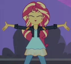 Size: 602x537 | Tagged: safe, derpibooru import, screencap, sunset shimmer, equestria girls, my past is not today, cropped, solo