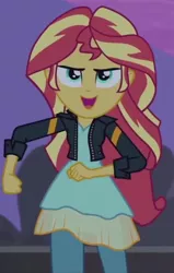Size: 400x628 | Tagged: safe, derpibooru import, screencap, sunset shimmer, equestria girls, my past is not today, cropped, solo