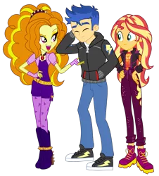 Size: 1861x2062 | Tagged: safe, artist:digimonlover101, artist:firesidearmy46231, artist:lyricgemva, derpibooru import, edit, adagio dazzle, flash sentry, sunset shimmer, do it for the ponygram!, equestria girls, equestria girls series, festival filters, rainbow rocks, spoiler:eqg series (season 2), arm behind head, boots, clothes, converse, cute, diasentres, female, flashagio, flashimmer, geode of empathy, group sex, headband, high heel boots, jacket, magical geodes, male, music festival outfit, open mouth, pants, sex, shipping, shoes, simple background, spikes, straight, threesome, transparent background, vector
