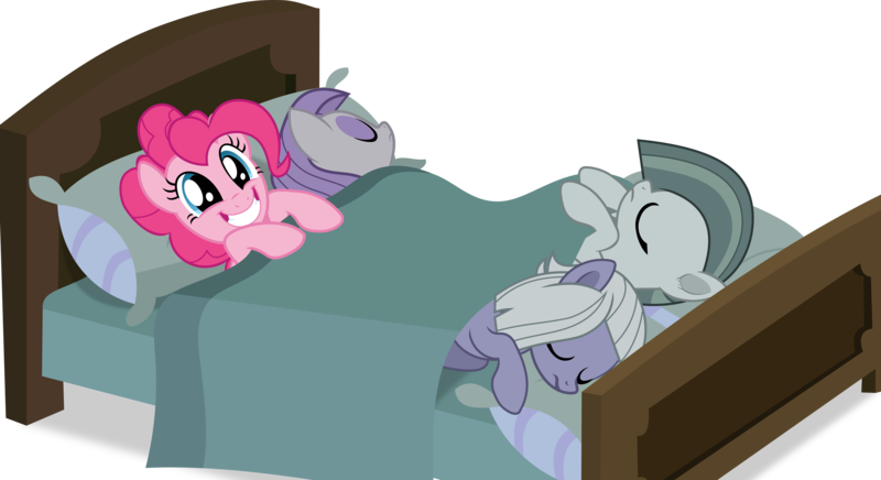 Size: 8000x4360 | Tagged: safe, artist:frownfactory, derpibooru import, limestone pie, marble pie, maud pie, pinkie pie, earth pony, pony, hearthbreakers, bed, eyes closed, female, grin, mare, simple background, sleeping, smiling, transparent background, vector