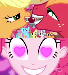 Size: 852x936 | Tagged: safe, derpibooru import, edit, edited screencap, screencap, apple bloom, applejack, big macintosh, cup cake, pinkie pie, scootaloo, sweetie belle, coinky-dink world, eqg summertime shorts, equestria girls, hearts and hooves day (episode), applecest, applemac, cutie mark crusaders, female, incest, male, meme, pinkie's eyes, shipping, straight