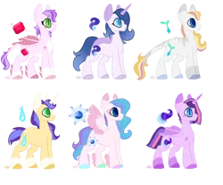Size: 1280x1058 | Tagged: safe, artist:apieceofmii, artist:positively-insane, derpibooru import, oc, oc:blue flame, oc:crystal berry, oc:exquisite, oc:midnight gem, oc:radiant, oc:ruby, unofficial characters only, dracony, hybrid, pony, base used, interspecies offspring, magical lesbian spawn, offspring, parent:fancypants, parent:prince blueblood, parent:princess celestia, parent:rarity, parent:spike, parent:sunset shimmer, parent:twilight sparkle, parents:rariblood, parents:rarilestia, parents:rarilight, parents:raripants, parents:sparity, parents:sunsarity, simple background, transparent background