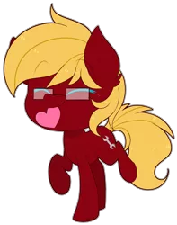 Size: 2430x3084 | Tagged: safe, artist:jetjetj, derpibooru import, oc, earth pony, pony, chibi, glasses, heart, male, mouth hold, simple background, solo, stallion, transparent background