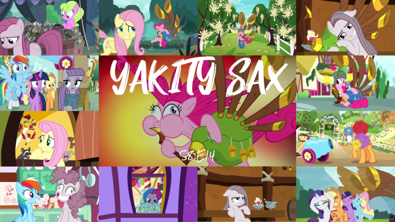 Size: 1978x1113 | Tagged: safe, derpibooru import, edit, edited screencap, editor:quoterific, screencap, applejack, clementine, daisy, flower wishes, fluttershy, maud pie, pinkie pie, rainbow dash, rarity, twilight sparkle, twilight sparkle (alicorn), alicorn, bird, earth pony, giraffe, pegasus, pony, rabbit, raccoon, squirrel, unicorn, yakity-sax, animal, applejack's hat, bagpipes, covering, covering ears, cowboy hat, crying, eyes closed, gritted teeth, hat, mane six, musical instrument, open mouth, pinkamena diane pie, sad, yovidaphone