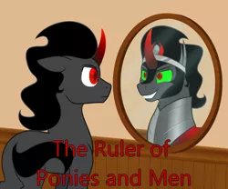 Size: 900x750 | Tagged: safe, artist:enigmadoodles, derpibooru import, king sombra, pony, fanfic art, mirror, solo