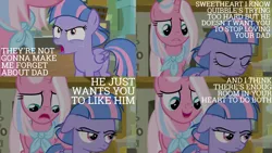 Size: 2000x1125 | Tagged: safe, derpibooru import, edit, edited screencap, editor:quoterific, screencap, clear sky, wind sprint, pegasus, pony, unicorn, common ground, angry, female, filly, misspelling, mother and child, mother and daughter, open mouth