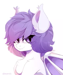 Size: 4200x5000 | Tagged: safe, artist:xsatanielx, derpibooru import, oc, bat pony, bat pony oc, bat wings, bust, female, portrait, wings