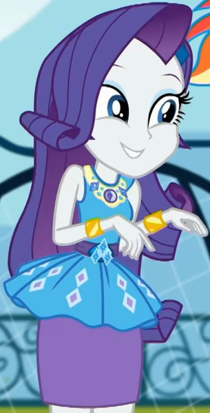 Size: 1041x2045 | Tagged: safe, derpibooru import, screencap, rarity, equestria girls, equestria girls series, sock it to me, spoiler:eqg series (season 2), canterlot high, clothes, cropped, cute, diamond, dress, female, geode of shielding, gold, jewelry, legs, magical geodes, makeup, necklace, outdoors, pencil skirt, raribetes, rarity peplum dress, sleeveless, smiling, soccer field, sock it to me: rarity, waistband, wrist cuffs