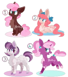 Size: 800x900 | Tagged: safe, artist:randbrip, derpibooru import, oc, unofficial characters only, earth pony, pegasus, pony, unicorn, bandana, cheek fluff, chest fluff, ear piercing, earring, female, fluffy, freckles, head turn, jewelry, lying down, mare, offspring, parent:big macintosh, parent:cheerilee, parent:fluttershy, parent:marble pie, parent:sugar belle, parents:cheerimac, parents:fluttermac, parents:marblemac, parents:sugarmac, piercing, prancing, prone, simple background, sitting, standing, transparent background, watermark