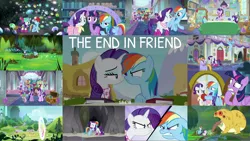Size: 1978x1113 | Tagged: safe, derpibooru import, edit, edited screencap, editor:quoterific, screencap, auburn vision, berry blend, berry bliss, big bell, braeburn, citrine spark, fire quacker, gallus, huckleberry, november rain, ocellus, peppermint goldylinks, rainbow dash, rarity, sandbar, silverstream, smolder, spike, starlight glimmer, strawberry scoop, twilight sparkle, twilight sparkle (alicorn), yona, alicorn, bufogren, changedling, changeling, dragon, earth pony, gryphon, hippogriff, pegasus, pony, unicorn, yak, the end in friend, angry, bipedal, boots, clothes, dragoness, eyes closed, female, friendship student, male, open mouth, shoes, sonic rainboom, student six, winged spike